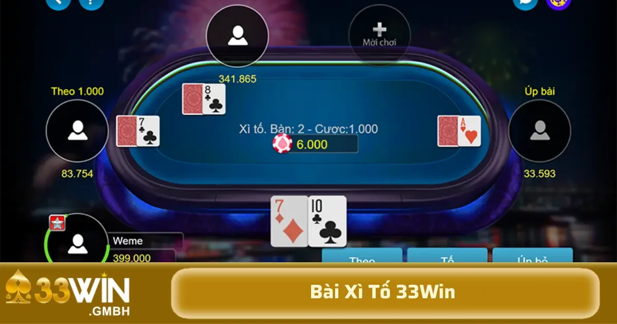 Trong Bài Xì Tố 33Win, việc quyết định tố đúng thời điểm là yếu tố then chốt giúp kiểm soát ván bài. Tố không chỉ thể hiện sự tự tin mà còn là cách để thúc đẩy các đối thủ lo sợ và có thể bỏ cuộc trước các cơ hội thắng rõ ràng của bạn.